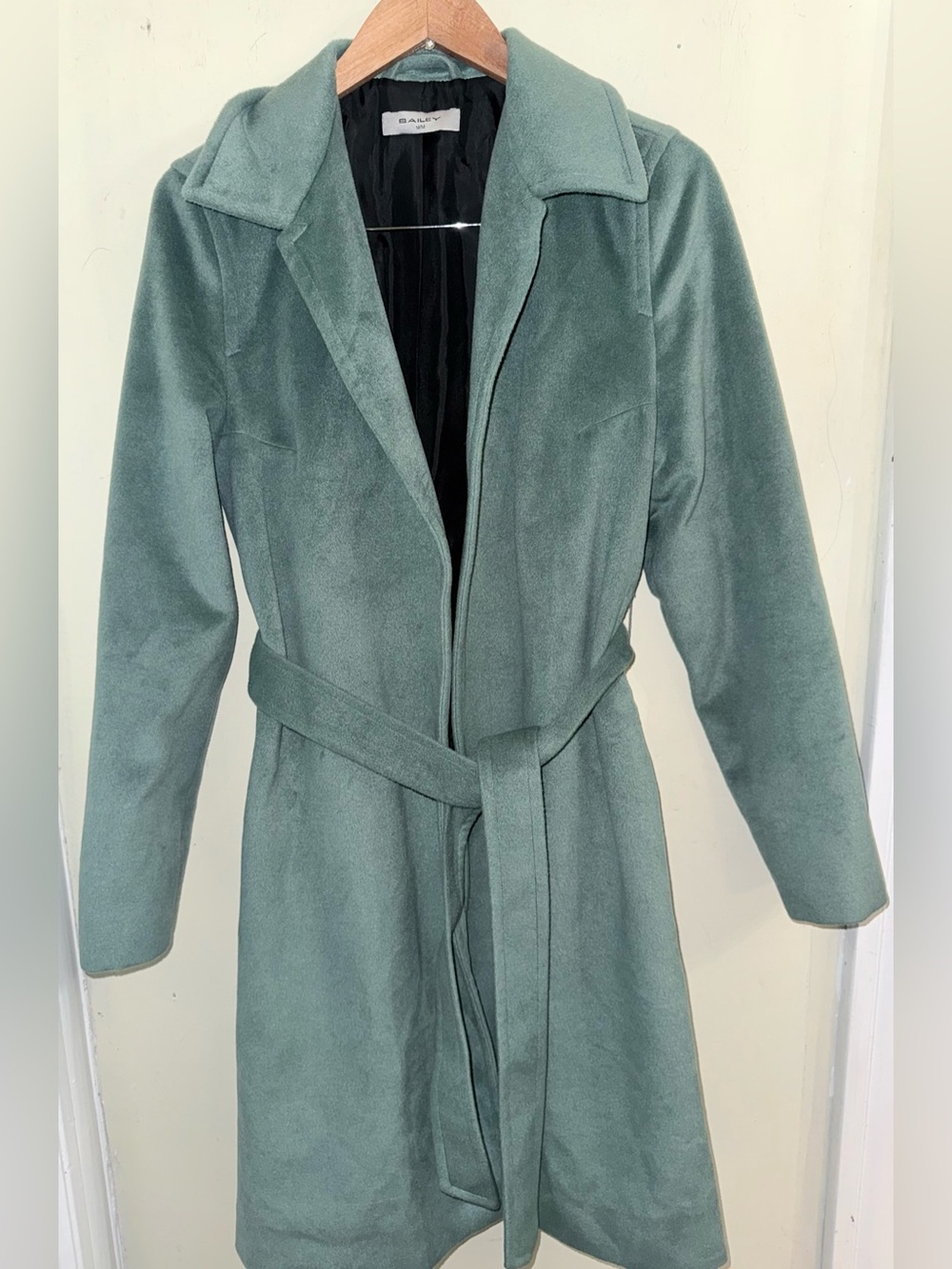 Bailey Sage Green Belted Trench Coat - Size Medium